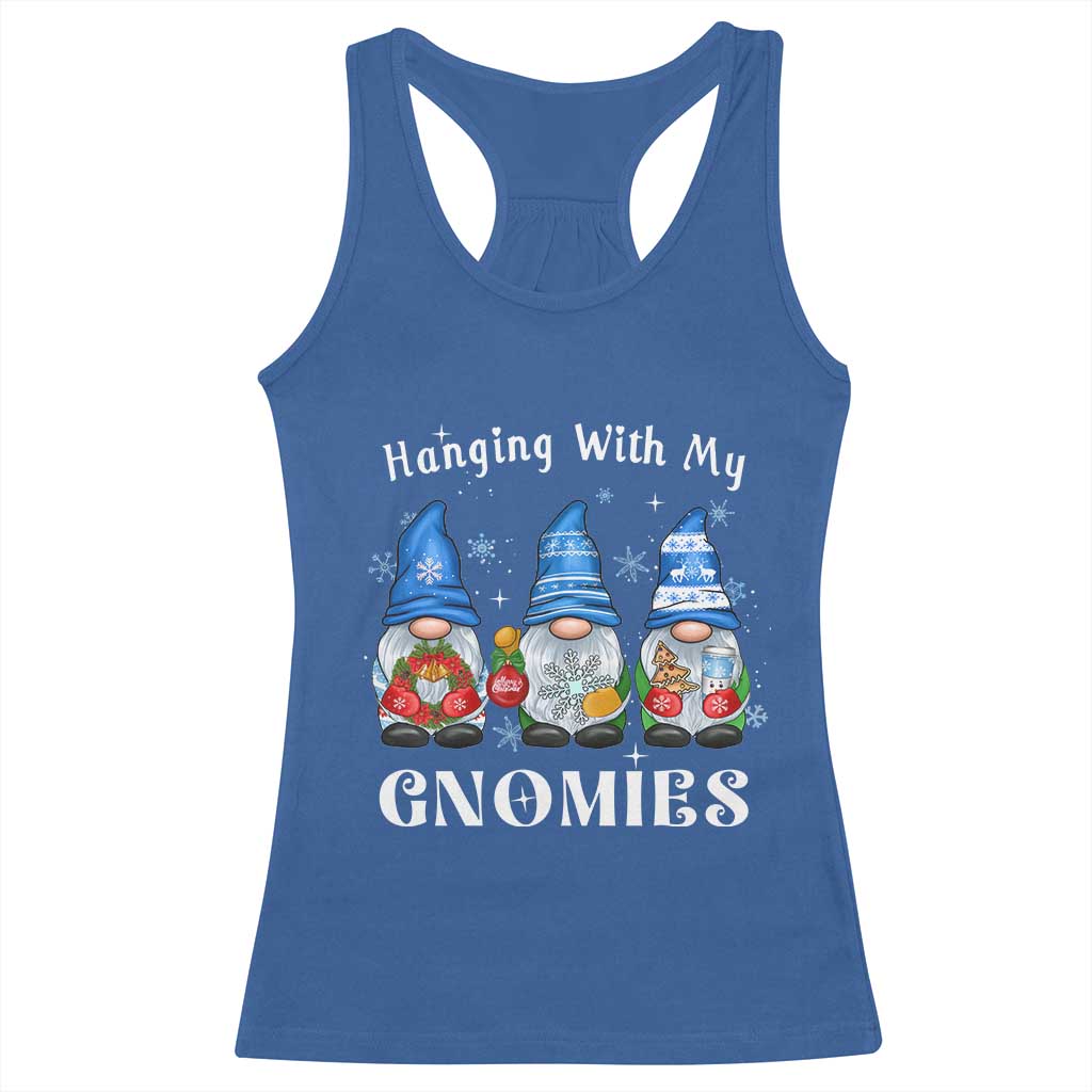 Hanging With My Gnomies Cute Xmas Gnome Racerback Tank Top