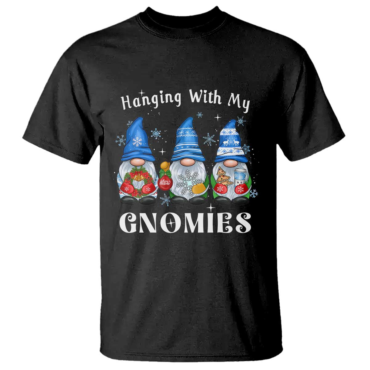 Hanging With My Gnomies Cute Xmas Gnome T Shirt - Wonder Print Shop