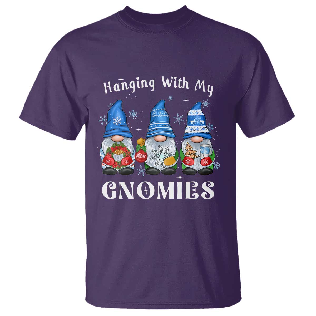 Hanging With My Gnomies Cute Xmas Gnome T Shirt - Wonder Print Shop