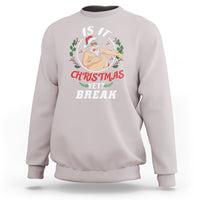 Drunk Santa Is It Christmas Break Yet Ugly Xmas Sweatshirt - Wonder Print Shop