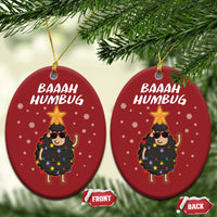 Funny Xmas Christmas Ornament Baaah Humbug Black Sheep Christmas Tree - Wonder Print Shop