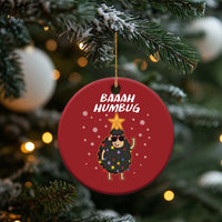 Funny Xmas Christmas Ornament Baaah Humbug Black Sheep Christmas Tree - Wonder Print Shop
