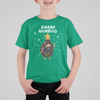 Baaah Humbug Funny Sheep Anti Christmas Lights T Shirt For Kid - Wonder Print Shop