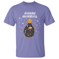 Baaah Humbug Funny Sheep Anti Christmas Lights T Shirt - Wonder Print Shop