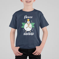 Fleece Navidad Cute Sheep Christmas Lights T Shirt For Kid - Wonder Print Shop