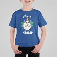 Fleece Navidad Cute Sheep Christmas Lights T Shirt For Kid - Wonder Print Shop