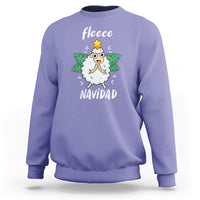 Fleece Navidad Cute Sheep Christmas Lights Sweatshirt - Wonder Print Shop