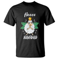 Fleece Navidad Cute Sheep Christmas Lights T Shirt - Wonder Print Shop