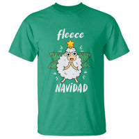 Fleece Navidad Cute Sheep Christmas Lights T Shirt - Wonder Print Shop