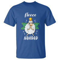Fleece Navidad Cute Sheep Christmas Lights T Shirt - Wonder Print Shop