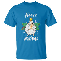 Fleece Navidad Cute Sheep Christmas Lights T Shirt - Wonder Print Shop