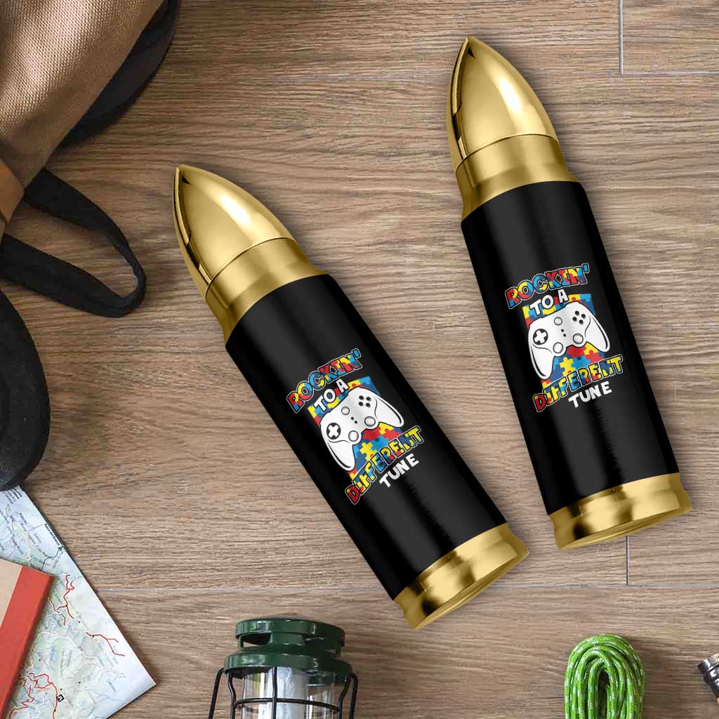 Autism Awareness Bullet Tumbler Rocking To A Different Tune Autistic Gamer