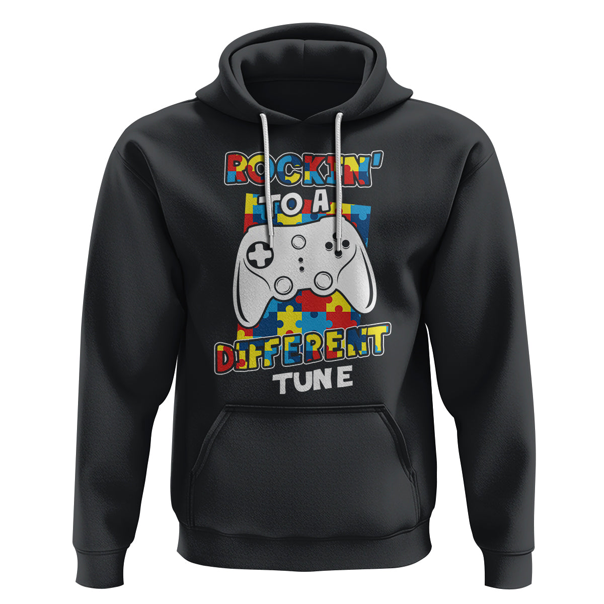 Autism Awareness Hoodie Rocking To A Different Tune Autistic Gamer - Wonder Print Shop