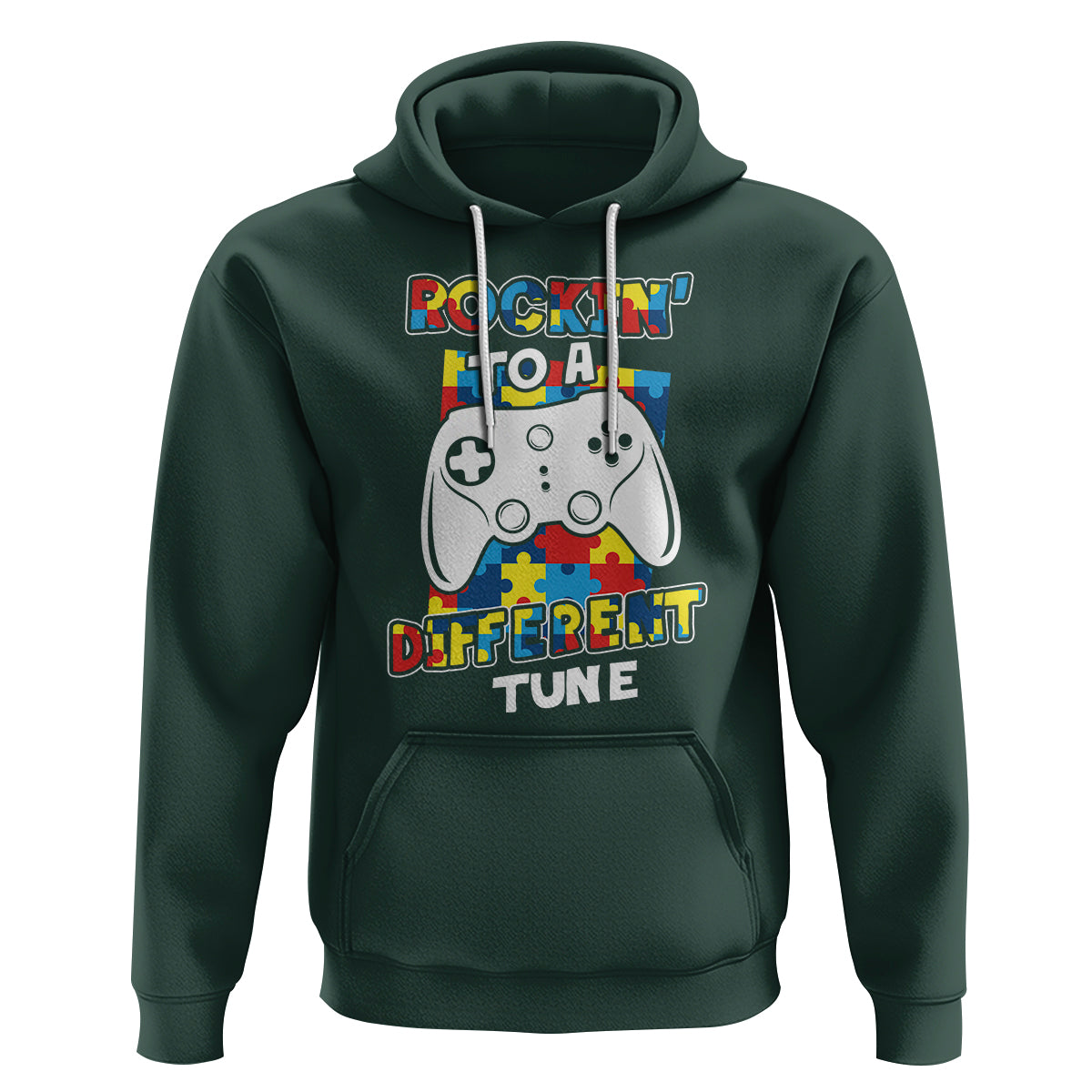 Autism Awareness Hoodie Rocking To A Different Tune Autistic Gamer - Wonder Print Shop