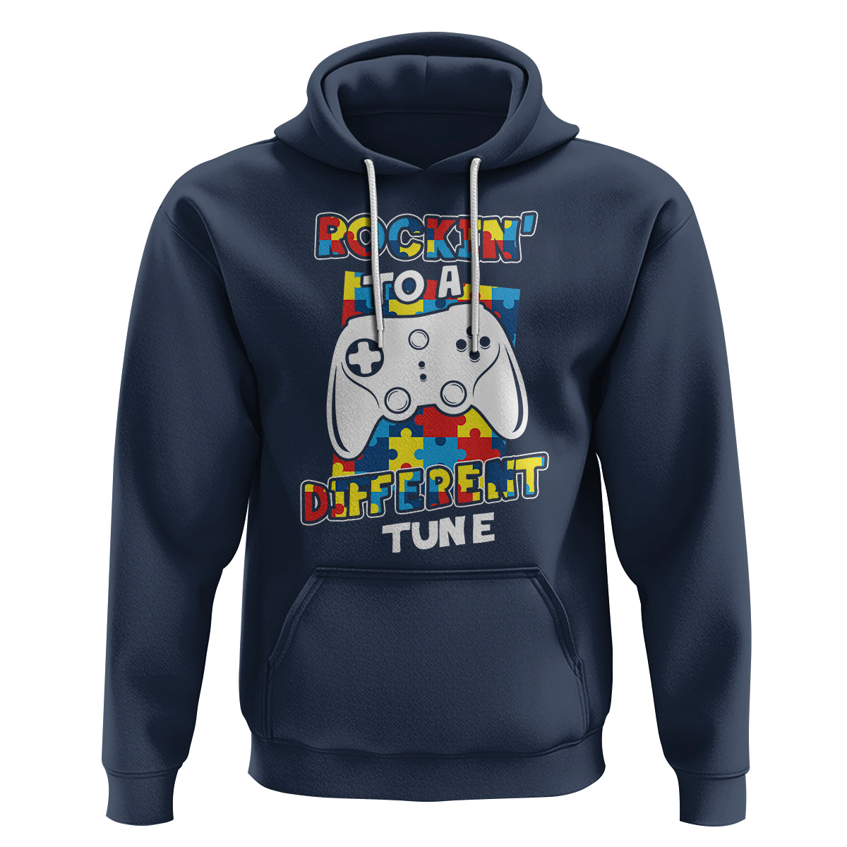 Autism Awareness Hoodie Rocking To A Different Tune Autistic Gamer - Wonder Print Shop