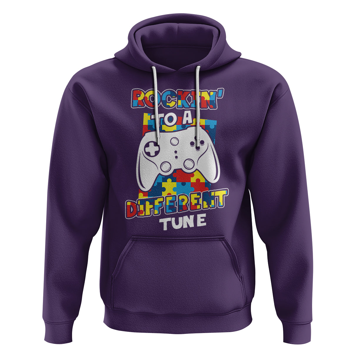 Autism Awareness Hoodie Rocking To A Different Tune Autistic Gamer - Wonder Print Shop