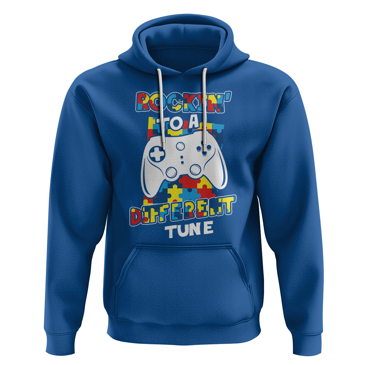Autism Awareness Hoodie Rocking To A Different Tune Autistic Gamer - Wonder Print Shop