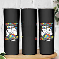 Autism Awareness Skinny Tumbler Rocking To A Different Tune Autistic Gamer
