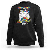 Autism Awareness Sweatshirt Rocking To A Different Tune Autistic Gamer - Wonder Print Shop