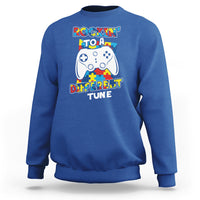 Autism Awareness Sweatshirt Rocking To A Different Tune Autistic Gamer - Wonder Print Shop