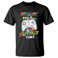 Autism Awareness T Shirt Rocking To A Different Tune Autistic Gamer - Wonder Print Shop