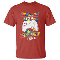 Autism Awareness T Shirt Rocking To A Different Tune Autistic Gamer - Wonder Print Shop