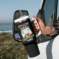 Autism Awareness Tumbler With Handle Rocking To A Different Tune Autistic Gamer