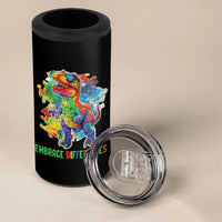 Autism Awareness 4 in 1 Can Cooler Tumbler Embrace Differences Puzzle Dinosaur