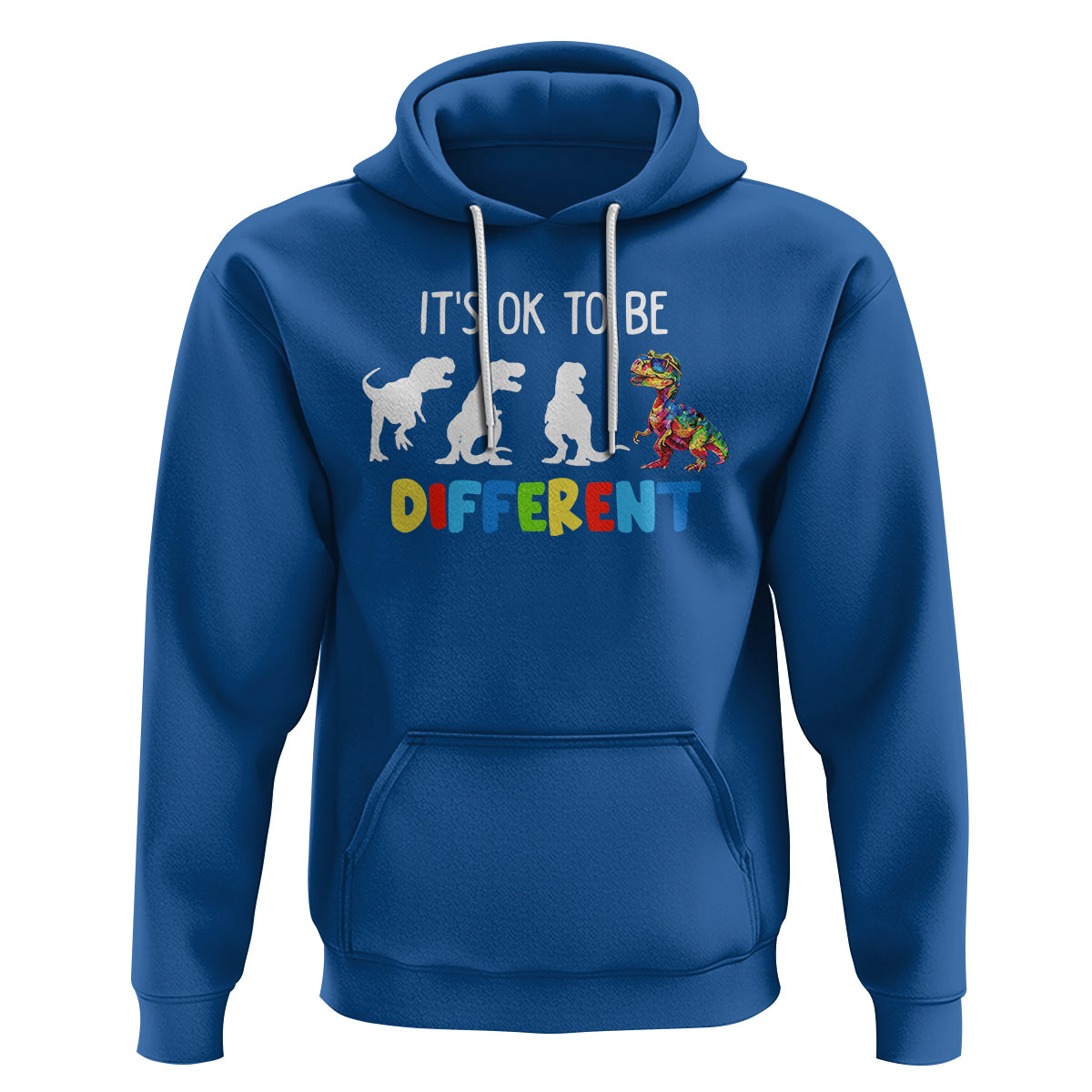 Autism Awareness Hoodie It's Ok To Be Different Puzzle Dinosaur - Wonder Print Shop