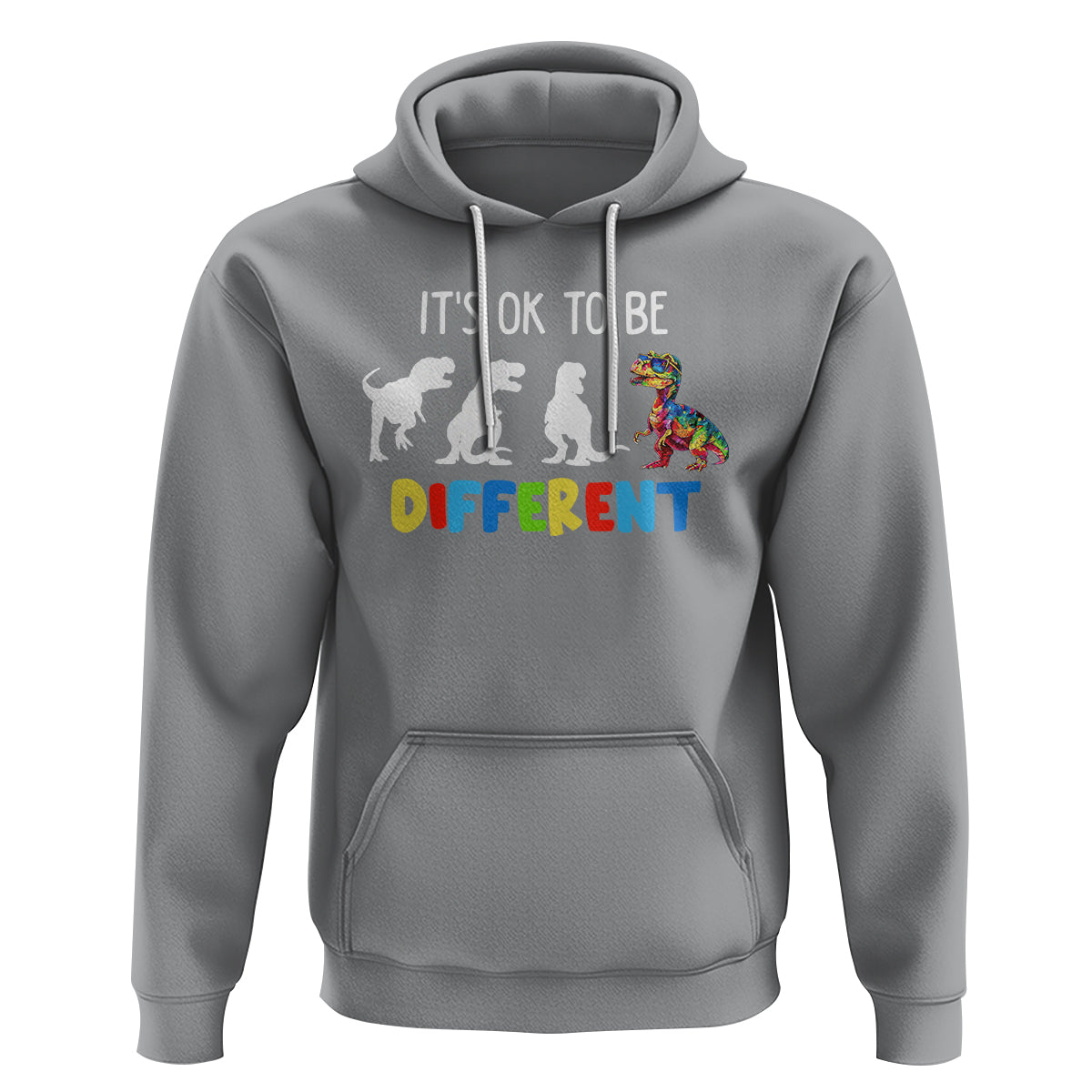 Autism Awareness Hoodie It's Ok To Be Different Puzzle Dinosaur - Wonder Print Shop