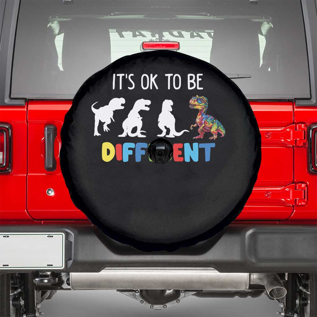 Autism Awareness Spare Tire Cover It's Ok To Be Different Puzzle Dinosaur