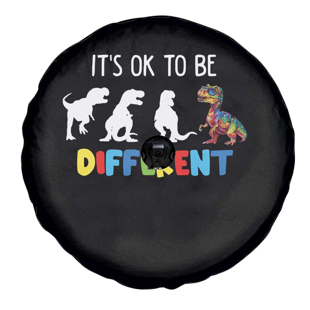 Autism Awareness Spare Tire Cover It's Ok To Be Different Puzzle Dinosaur