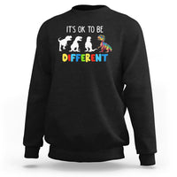 Autism Awareness Sweatshirt It's Ok To Be Different Puzzle Dinosaur - Wonder Print Shop