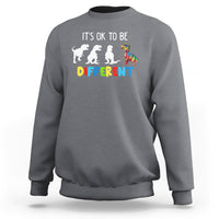 Autism Awareness Sweatshirt It's Ok To Be Different Puzzle Dinosaur - Wonder Print Shop