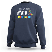 Autism Awareness Sweatshirt It's Ok To Be Different Puzzle Dinosaur - Wonder Print Shop