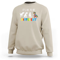 Autism Awareness Sweatshirt It's Ok To Be Different Puzzle Dinosaur - Wonder Print Shop