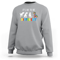 Autism Awareness Sweatshirt It's Ok To Be Different Puzzle Dinosaur - Wonder Print Shop