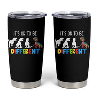 Autism Awareness Tumbler Cup It's Ok To Be Different Puzzle Dinosaur