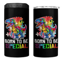 Autism Awareness 4 in 1 Can Cooler Tumbler Born To Be Special Rainbow Puzzle Dinosaur