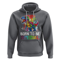 Autism Awareness Hoodie Born To Be Special Rainbow Puzzle Dinosaur - Wonder Print Shop