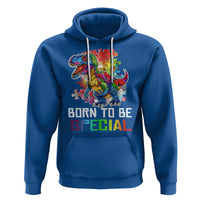 Autism Awareness Hoodie Born To Be Special Rainbow Puzzle Dinosaur - Wonder Print Shop