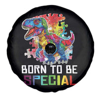 Autism Awareness Spare Tire Cover Born To Be Special Rainbow Puzzle Dinosaur