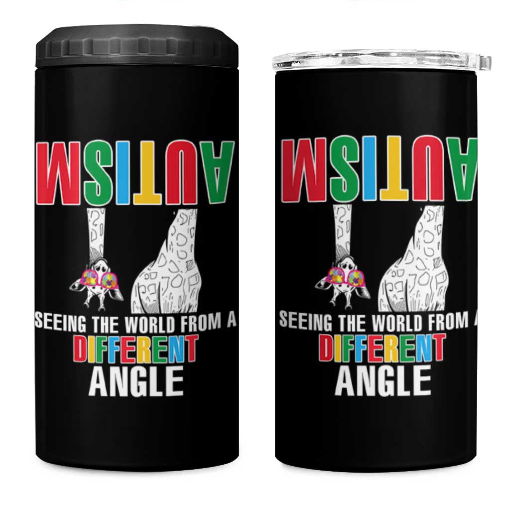 Giraffe Autism Seeing World Different Angle 4 in 1 Can Cooler Tumbler