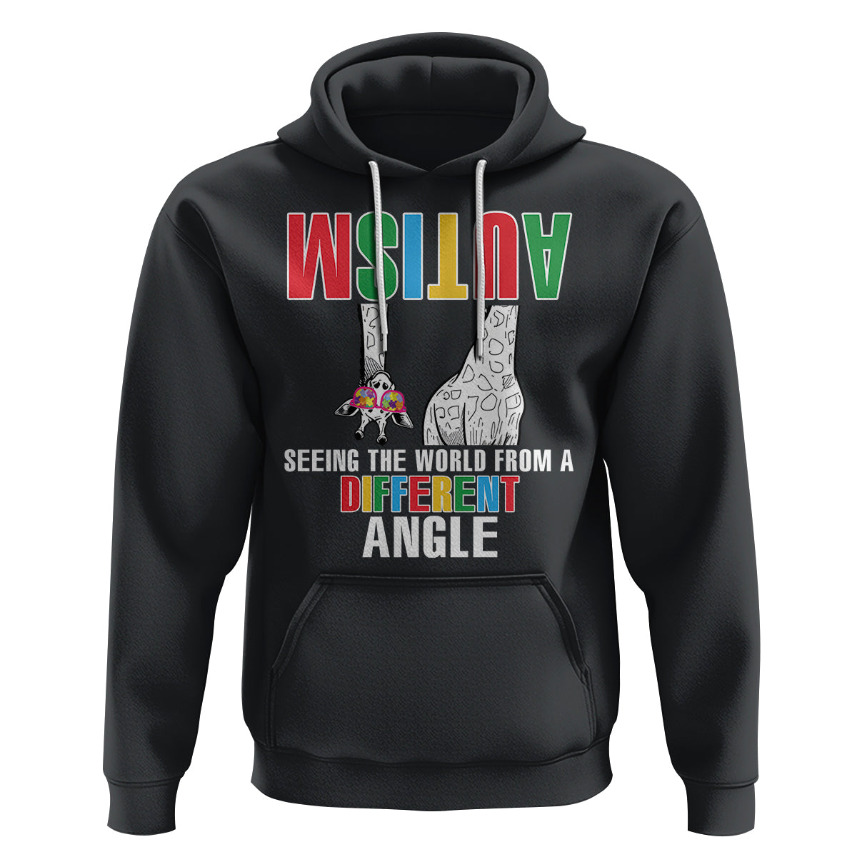 Giraffe Autism Seeing World Different Angle Hoodie - Wonder Print Shop