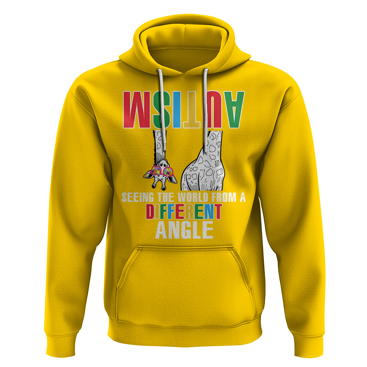 Giraffe Autism Seeing World Different Angle Hoodie - Wonder Print Shop