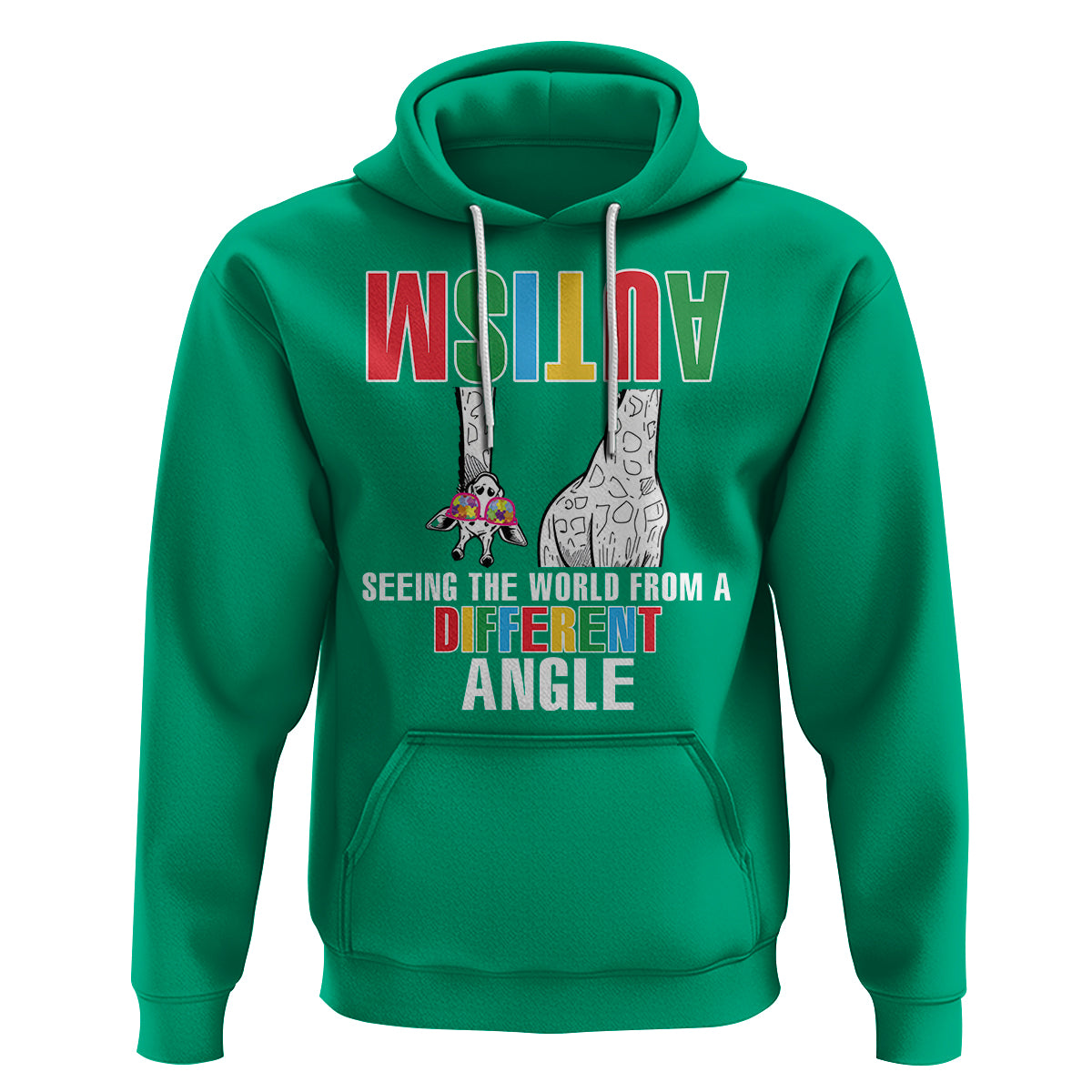 Giraffe Autism Seeing World Different Angle Hoodie - Wonder Print Shop