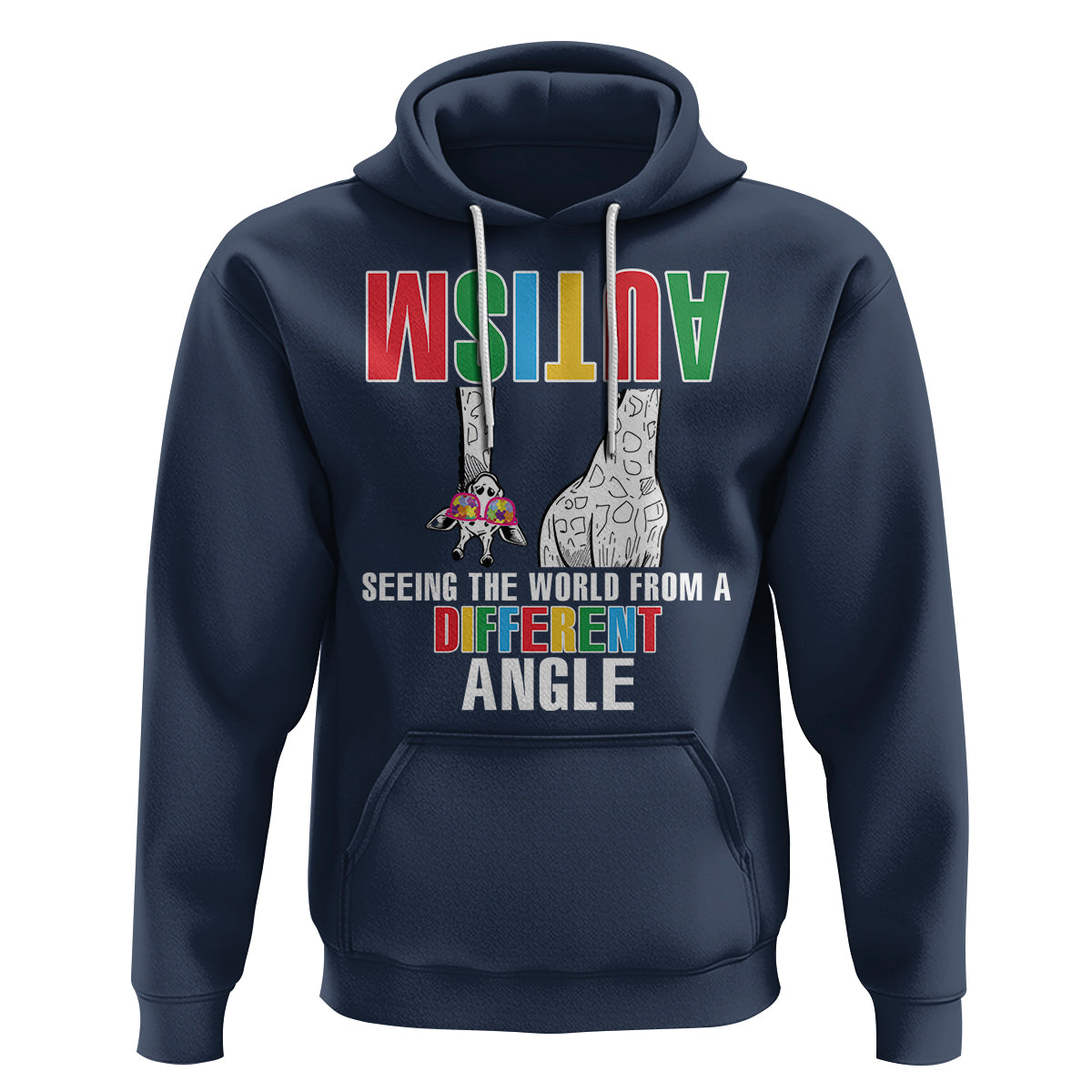 Giraffe Autism Seeing World Different Angle Hoodie - Wonder Print Shop