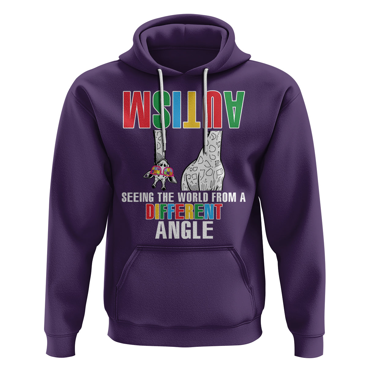 Giraffe Autism Seeing World Different Angle Hoodie - Wonder Print Shop