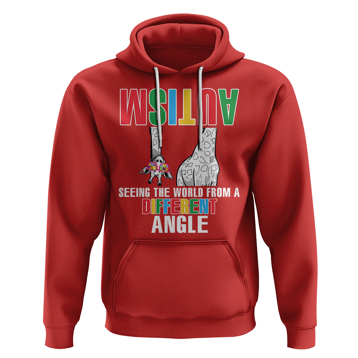 Giraffe Autism Seeing World Different Angle Hoodie - Wonder Print Shop