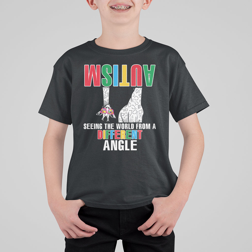 Giraffe Autism Seeing World Different Angle T Shirt For Kid - Wonder Print Shop